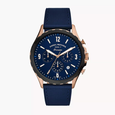 Fossil (FS5814) Forrester Chronograph Navy Leather Watch